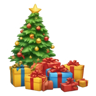 christmas presents under tree sticker