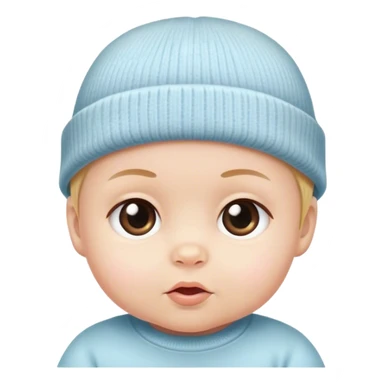 baby with beany cap on top sticker