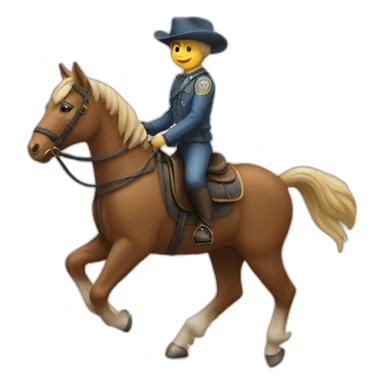 Un chat sur un cheval sticker