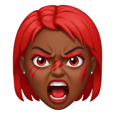 redtsion angry black girl ragebait red face sticker