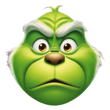 The Grinch smirking mouth closed  sticker