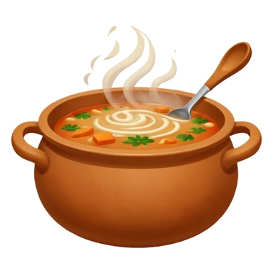 soup in clay, no spoon sticker