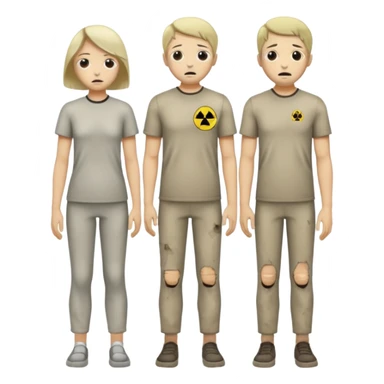many people with full body effected by radiation sticker