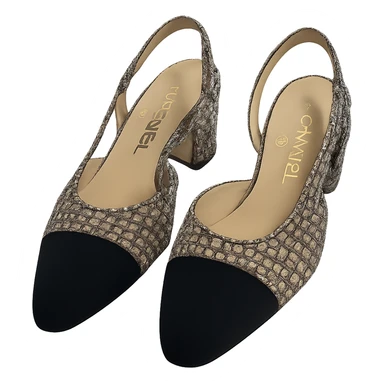
Chanel tweed shoes, remove background sticker