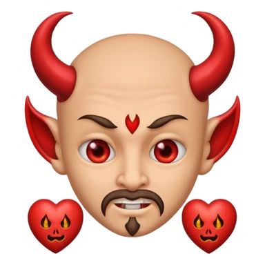 Face with eyes in hearts and things of devil sticker