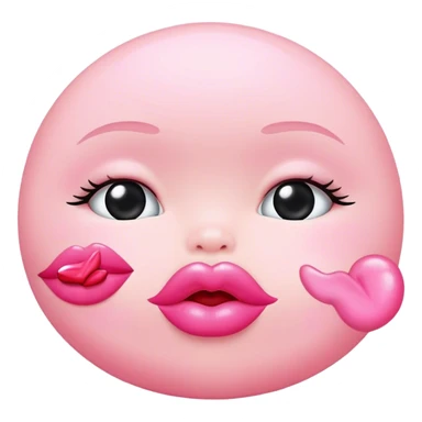 baby pink kiss print  sticker