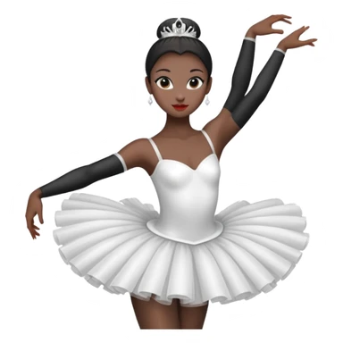 Black swan ballerina emoji from a far to see the whole body dancing sticker