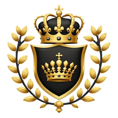 royal crest black and gold not too many little details sticker