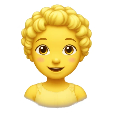 Yellow smiling baby girl sticker