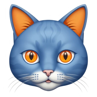 Cat with no ears head blue body blue with gadget sticker