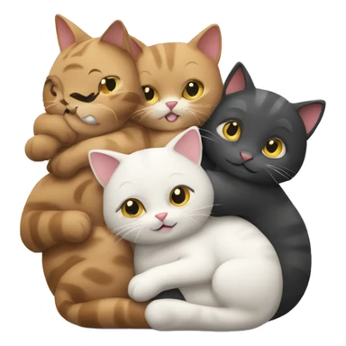 three cats hugging sticker