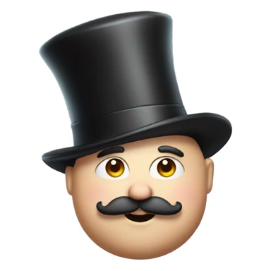 Fat person with mustache  and magician hat sticker