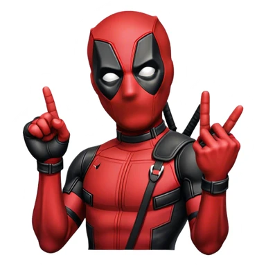 deadpool holding up middle finger sticker