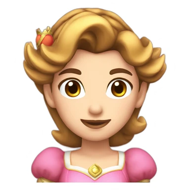 brown hair princess peach sticker