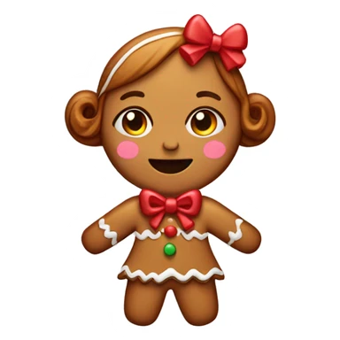 Gingerbread girl with a bow on top  sticker