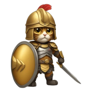 cat dressed as an hoplite sticker