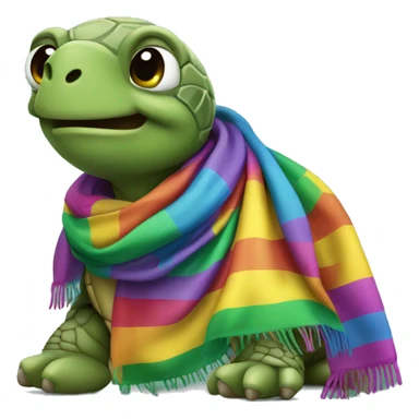 Gay turtle with a scarf sticker