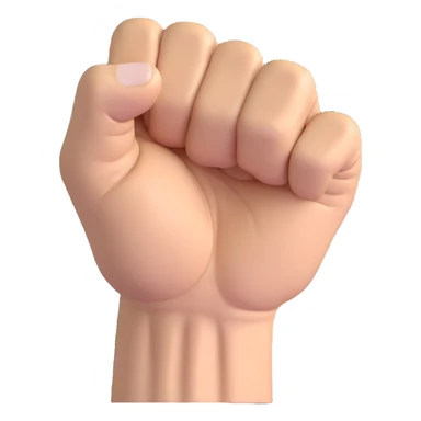 an elderly wrinkled white fist, 3D rendered style sticker