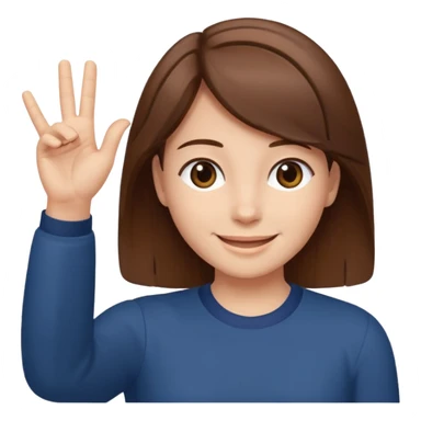 Mach mir einen Tyoen mit braunen haaren der mit seiner linken hand zur seite zeigt sticker