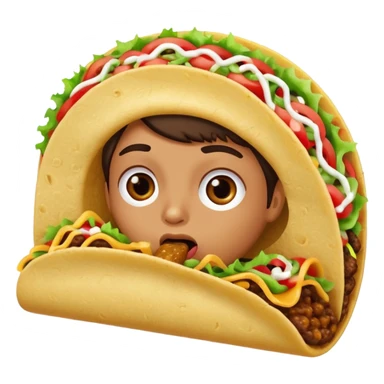 Licking a taco sticker