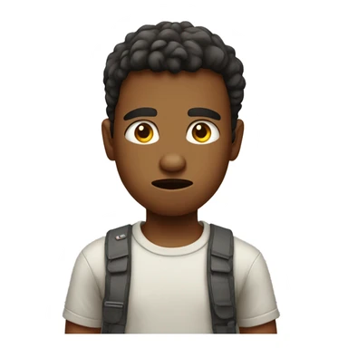 irritated boy outdoors in shirt sticker