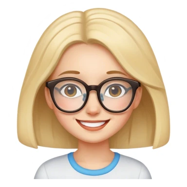 smiling girl with glasses sticker