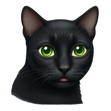 Black cat with white chin and green eyes sticker