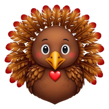 cute turkey heart sticker