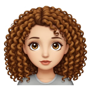 curly hair dark brown eyes and long lashes with and light  skin sticker