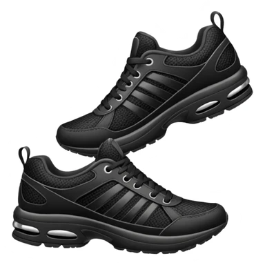 Make me an emoji of 2 black running shoes sticker