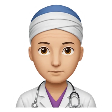 bald doctor with head bandanna sticker