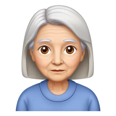 grandmother with straight hair and brown eyes sticker