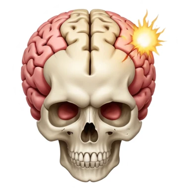 A blowing mind skull sticker
