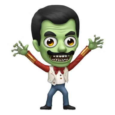 freddie mercury zombie with moustache dancing sticker