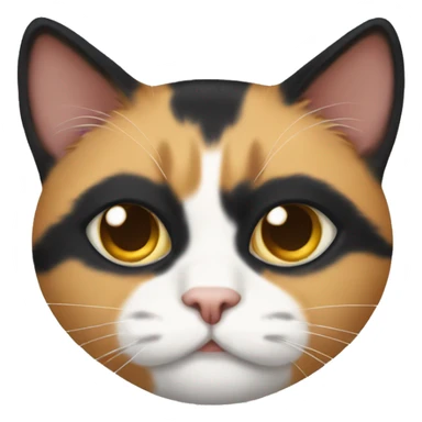 calico cat thats missing one eye  sticker