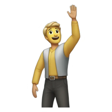 person celebrating a preacher by putting there arm in the air with and their head back sticker