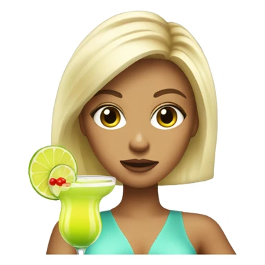Blonde girl acting sassy with a margarita  sticker