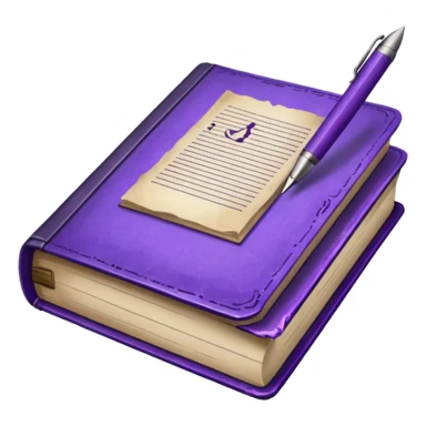 purple studying books with pen scattered sticker