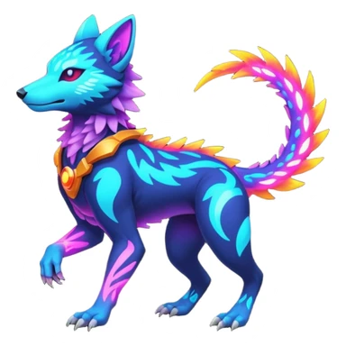 Neon Vibrant Pulsating Trail-glowing Chromatic Trico-Vernid-Protogen-Fionbri-fusion-hybrid, full body sticker