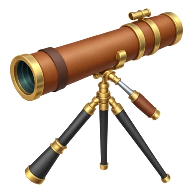pirate spyglass object icon, brass telescope, leather grip, 3D cartoon, mobile game icon style, centered, clean background, no text, no watermark
 sticker