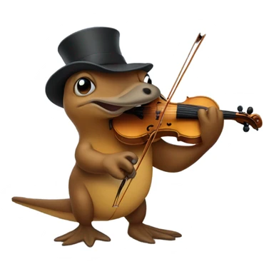 Platypus playing violin sticker