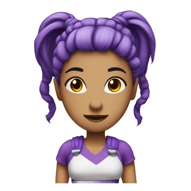 SD-style female character with purple pigtails sticker