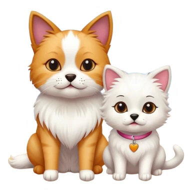 CAT whit dog on The beach  sticker