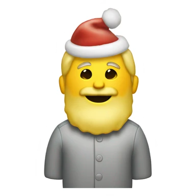 Círculo amarillo con cara de Papá Noel sticker