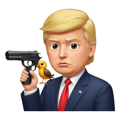 Donald trump shooting a bird sticker