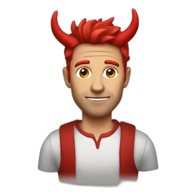 man with horns red sticker
