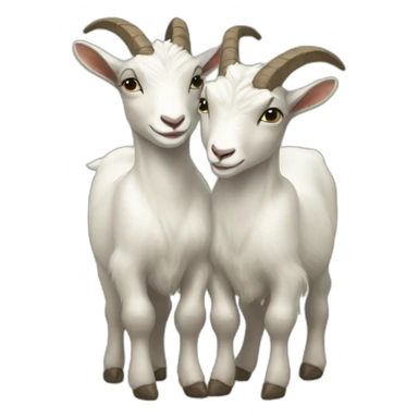 2 goats hug sticker