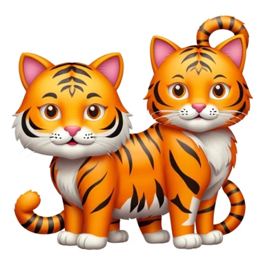 Tiger and cat sticker