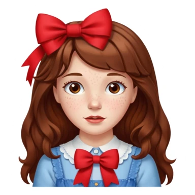 Dorothy Gale from the Wizard of Oz with long brown hair with red bow sticker