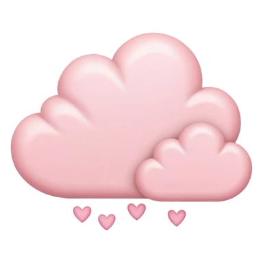 Cloud around pastel pink hearts sticker